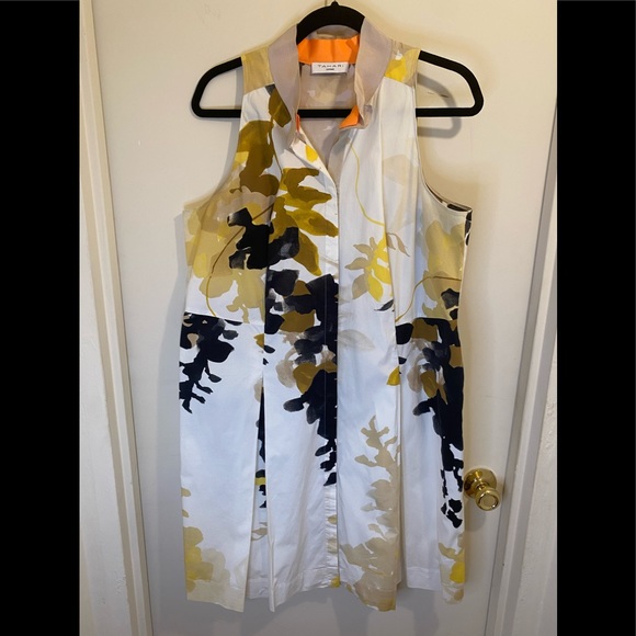 Tahari Stand Collar A-Line Dress
